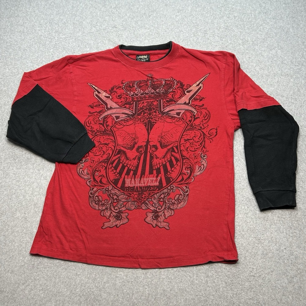 Vintage Y2K Makaveli Branded Red Tshirt Tupac Youth Size 16/18